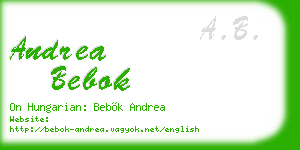 andrea bebok business card